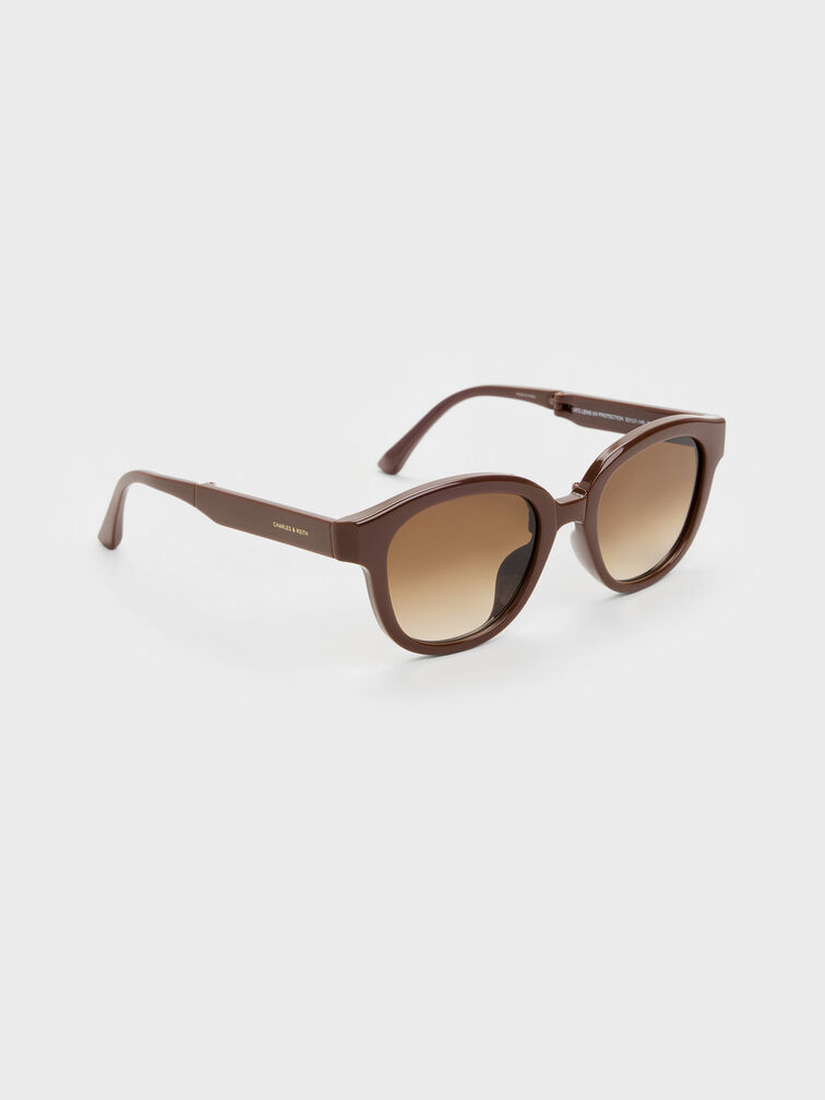 Kacamata Round Brea, Pecan Brown, hi-res