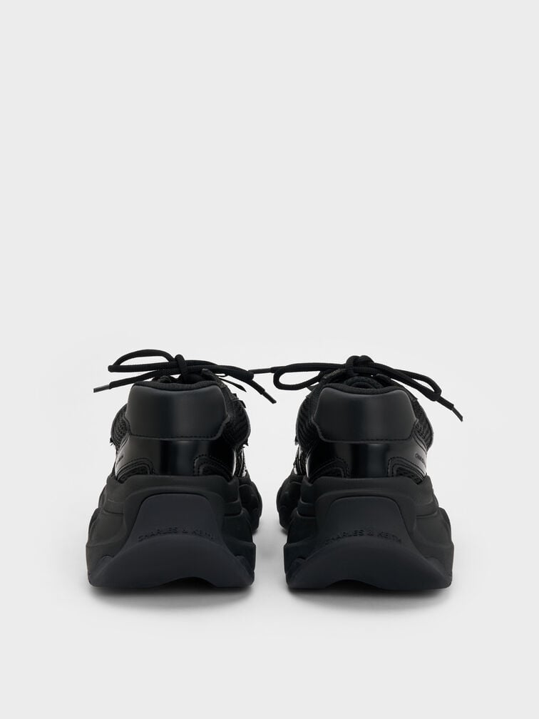 Sneakers Chunky Flower-Embellished Gaskell, Black, hi-res