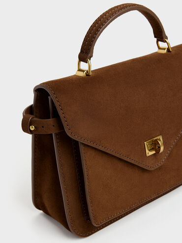 Tas Crossbody Turn-Lock Chance Mini, Pecan Brown, hi-res