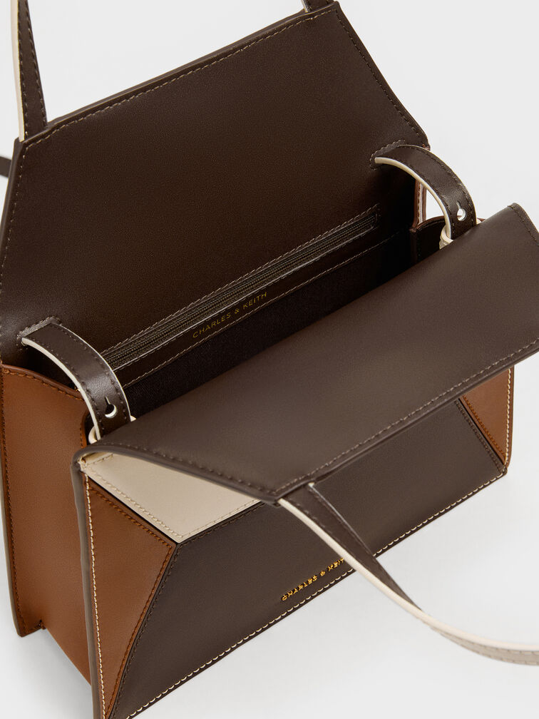 Tas Tote Geometric Nasrin Colourblock, Multi Brown, hi-res