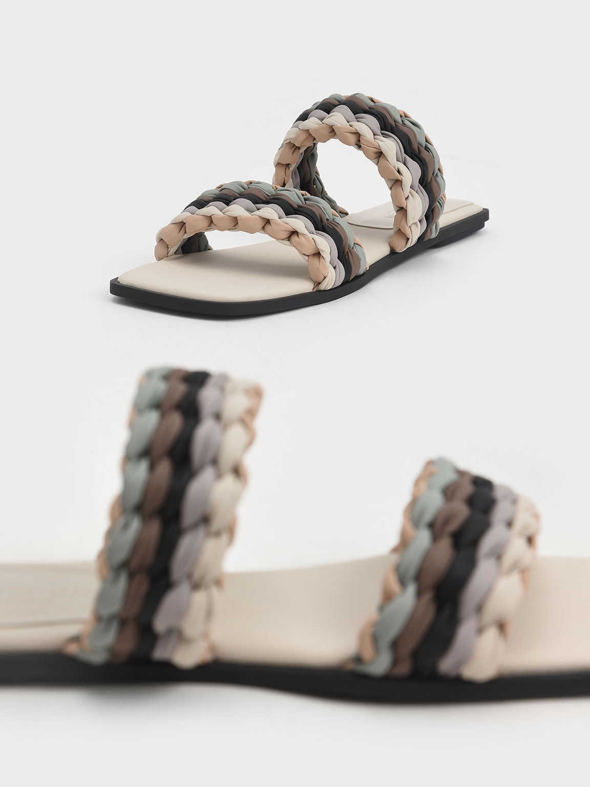 Sandal Slide Pleated, Multi, hi-res