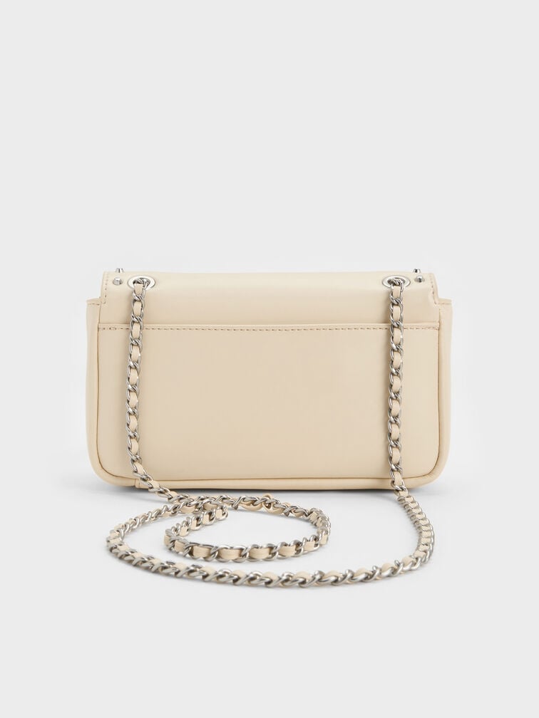 Tas Bahu Studded Arwen, Beige, hi-res