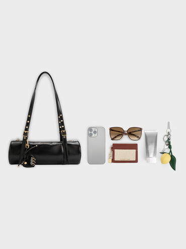 Tas Bahu Elongated Rey, Black, hi-res