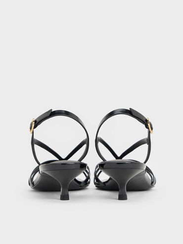 Sandal Kitten-Heel Strappy, Black Box, hi-res