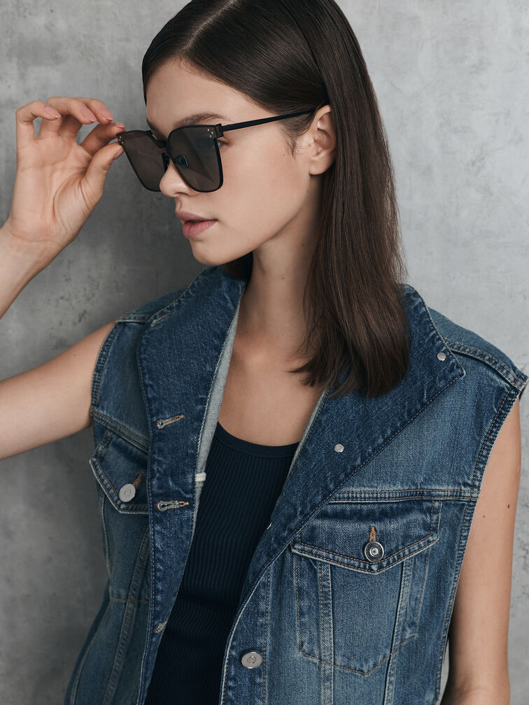 Ginny Butterfly Sunglasses, Noir, hi-res