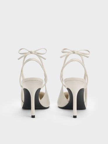 Sepatu Pumps Slingback Back-Bow, Chalk, hi-res