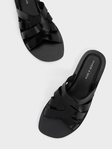 Sandal Slide Interwoven, Black Box, hi-res