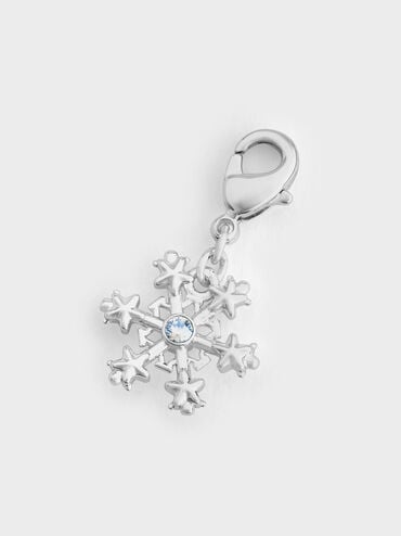 Gantungan Snowflake Crystal Embellished Athalia, Silver, hi-res
