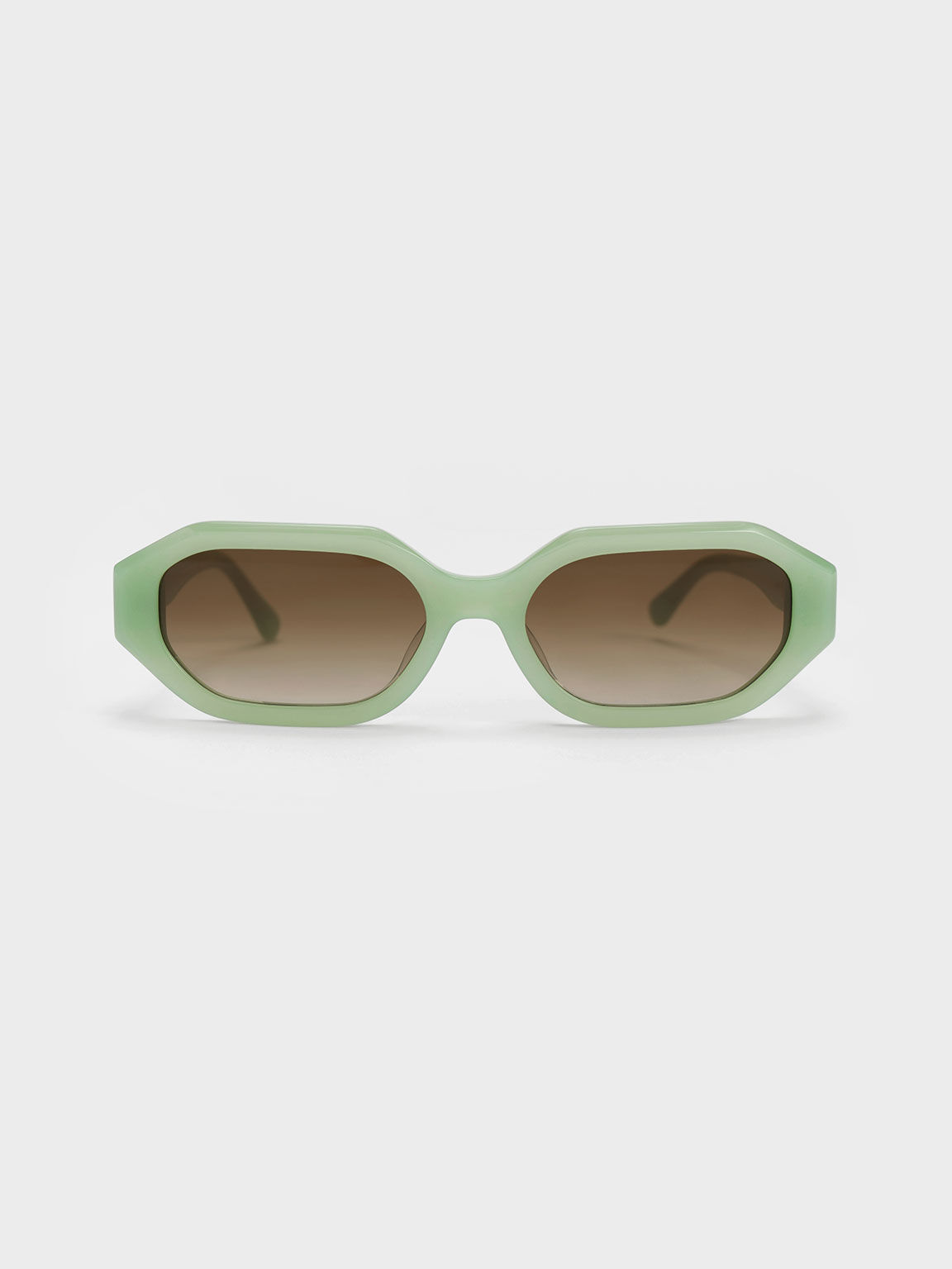 Kacamata Oval Recycled Acetate Gabine, Mint Green, hi-res