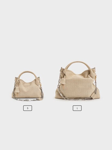 Tas Tote Chain Delfina Mini, Dusted Oat, hi-res