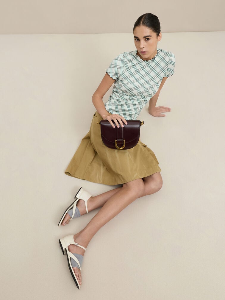 Tas Saddle Leather Gabine, Plum, hi-res