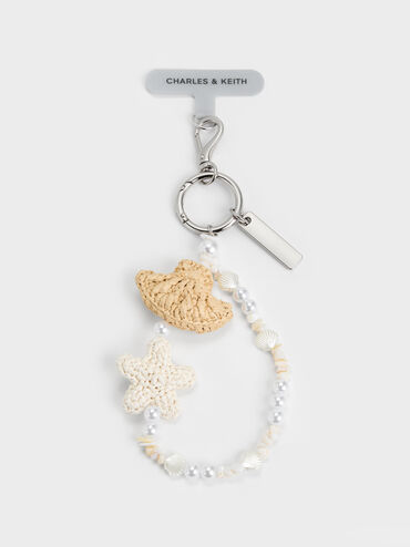 Charm Beaded-Handle Seashell-Starfish Crochet, Multi, hi-res