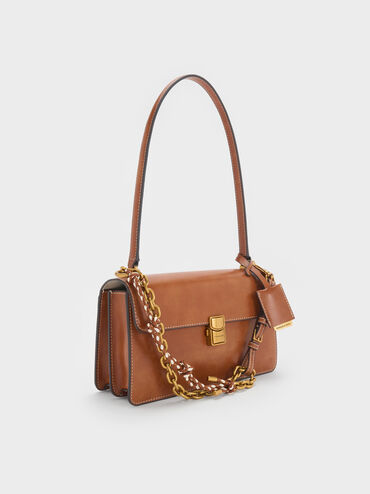 Acelynn Rope-Chain Shoulder Bag, Distressed Tan, hi-res