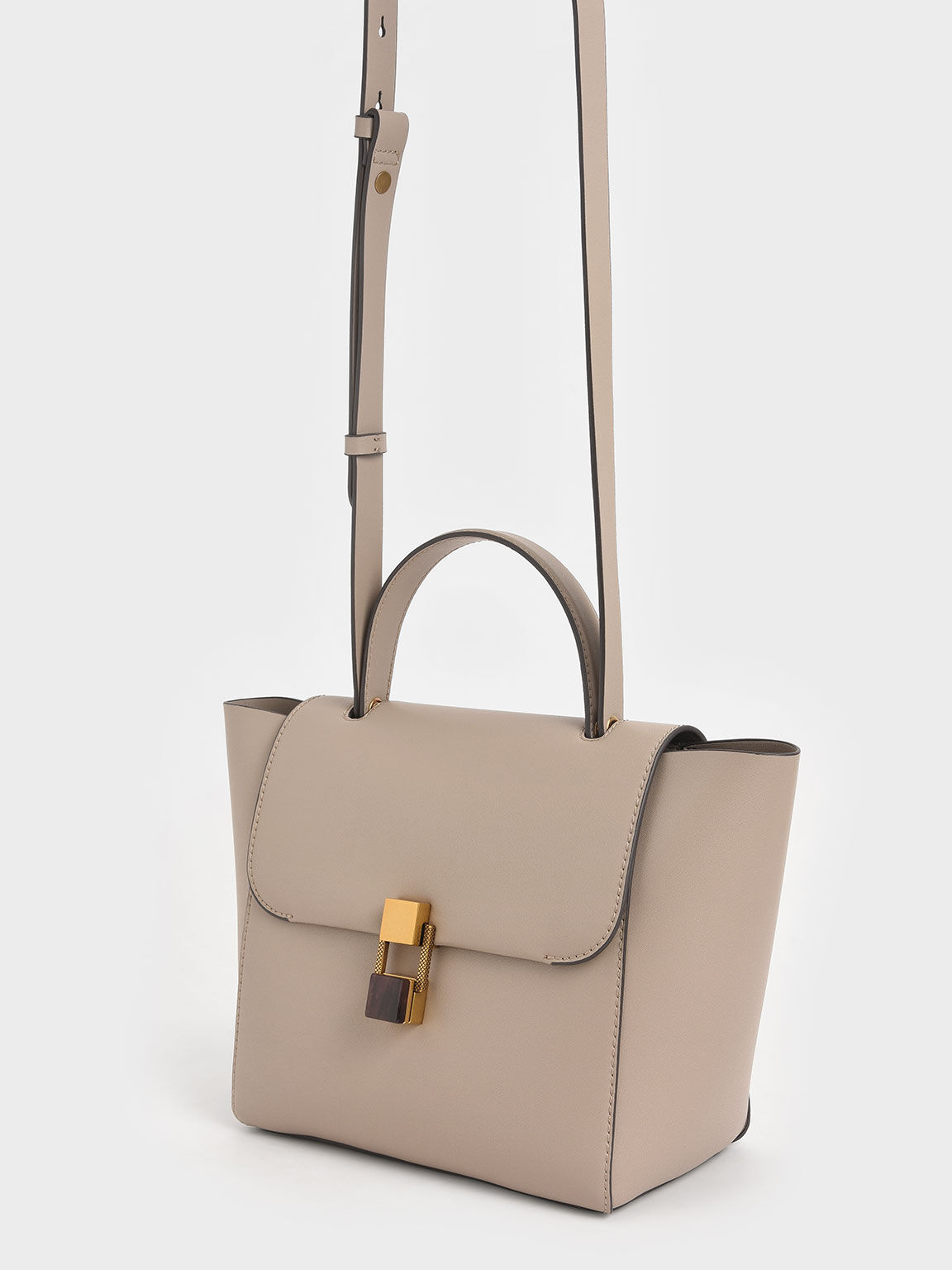 Tas Trapeze Stone-Embellished, Taupe, hi-res