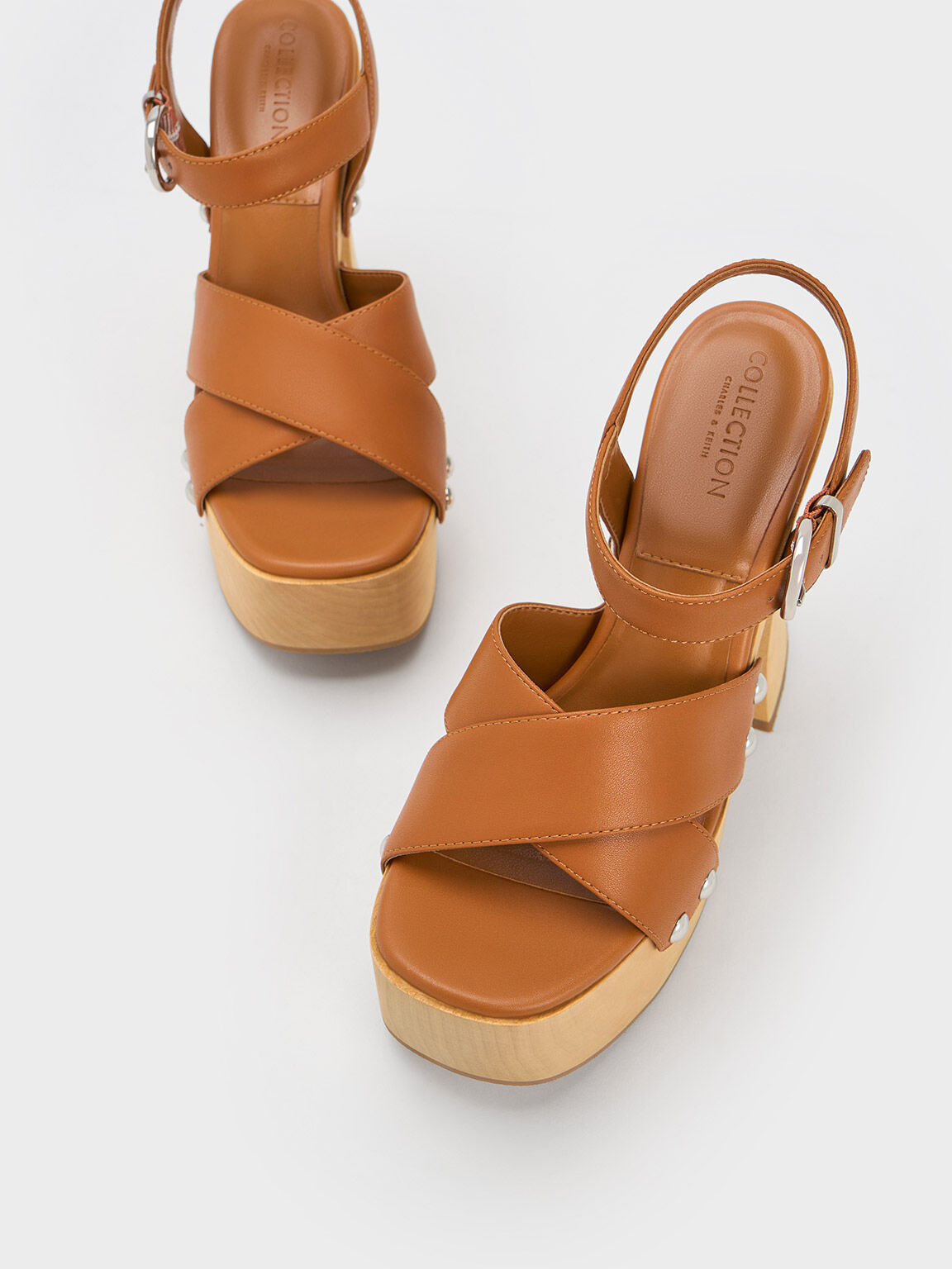 Sandal Crossover Leather Tabitha, Brown, hi-res