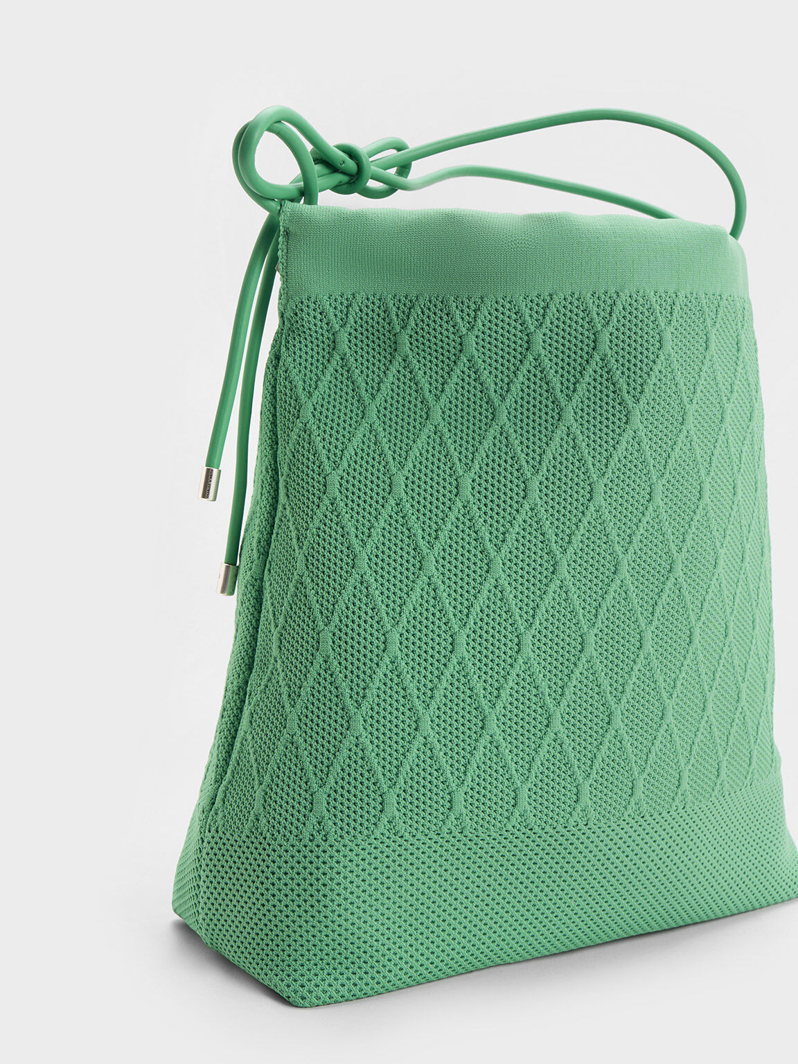 Genoa Bow-Tie Knitted Bag, Green, hi-res
