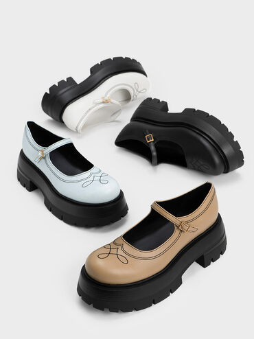 Lenox Stitch-Trim Mary Janes, Sand, hi-res