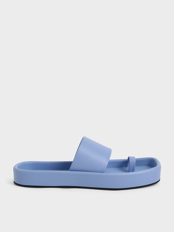 Sandal Flat Lilou Toe-Ring, Blue, hi-res