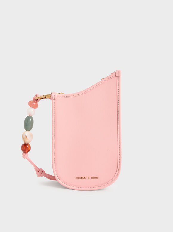 Pouch Phone Aviary Bead-Embellished Strap, Light Pink, hi-res