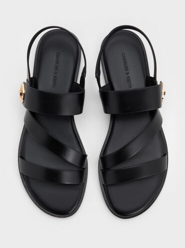 Sandal Strappy Turn Lock Yara, Black, hi-res