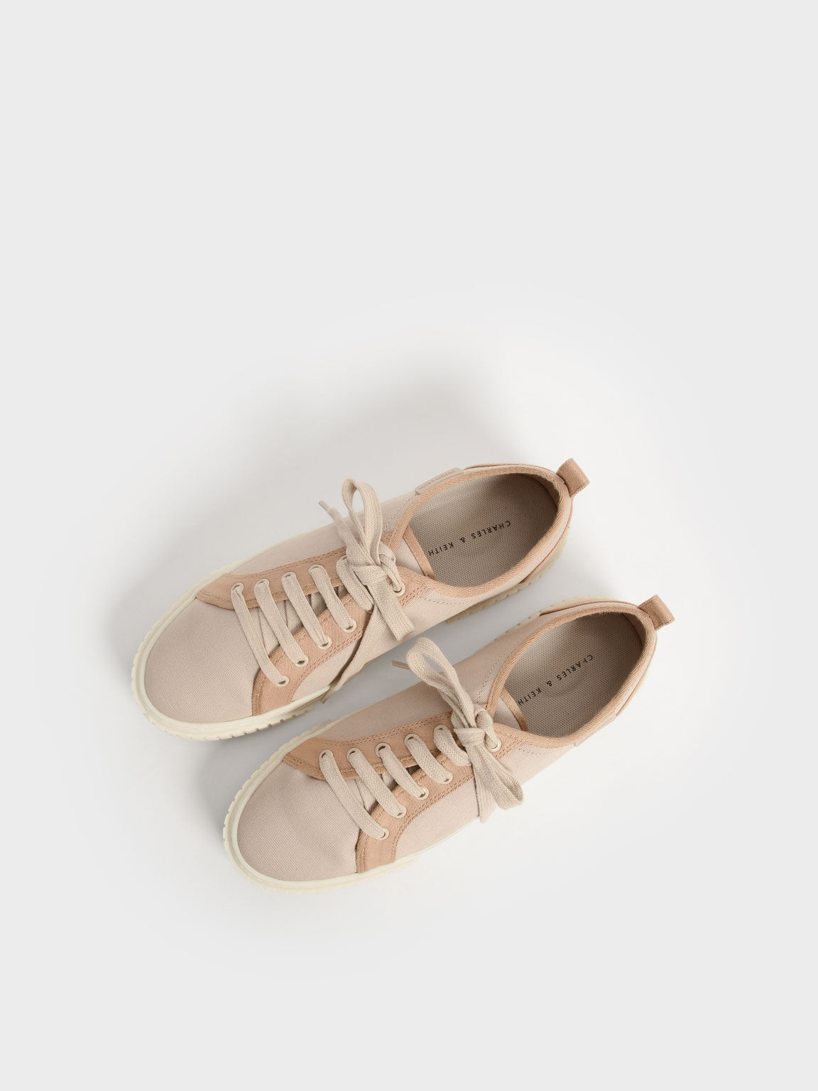 Sepatu Sneakers Recycled Cotton Low-Top, Sand, hi-res