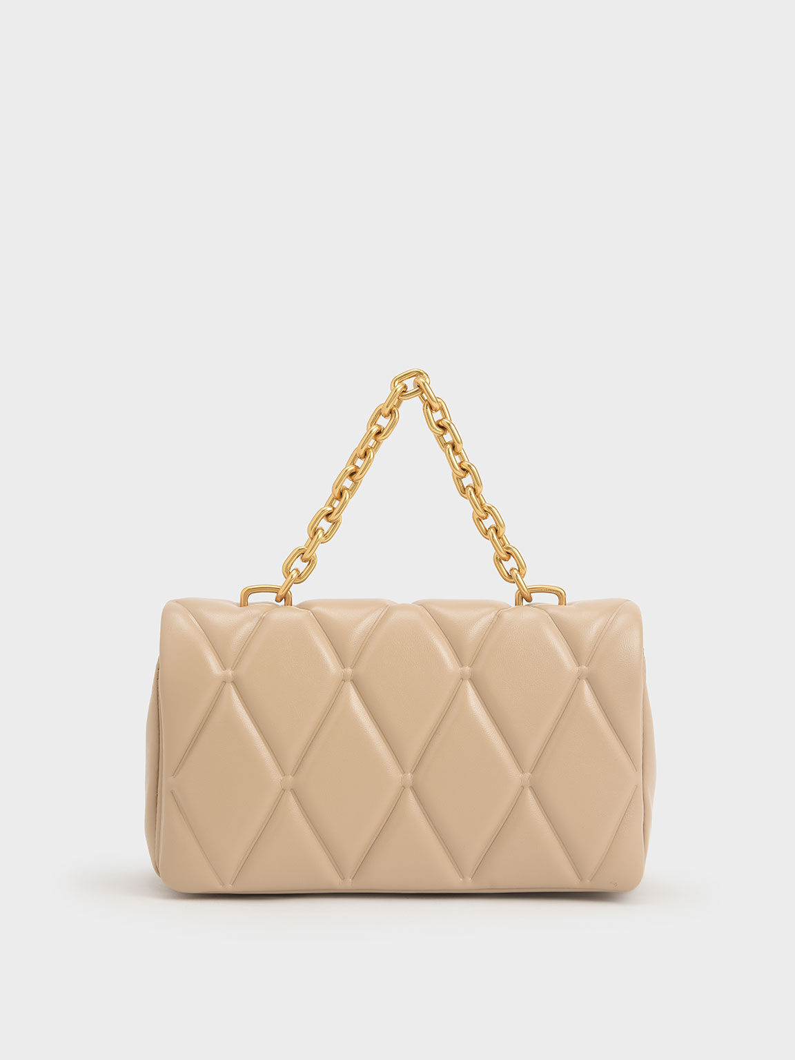 Tas Candy Chain-Handle Quilted, Beige, hi-res