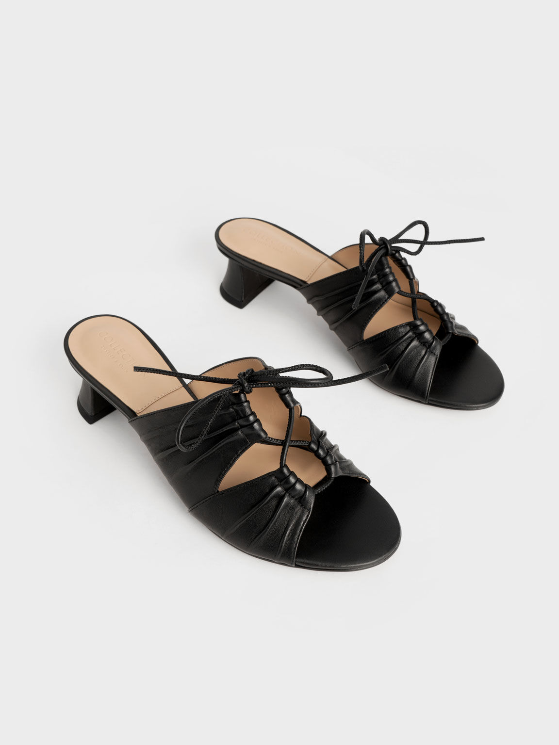 Sandal Mules Landis Leather Round-Toe, Black, hi-res