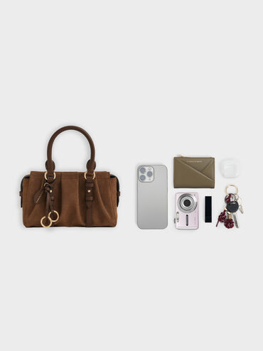 Britton Top Handle Tote Bag, Mocha Brown, hi-res