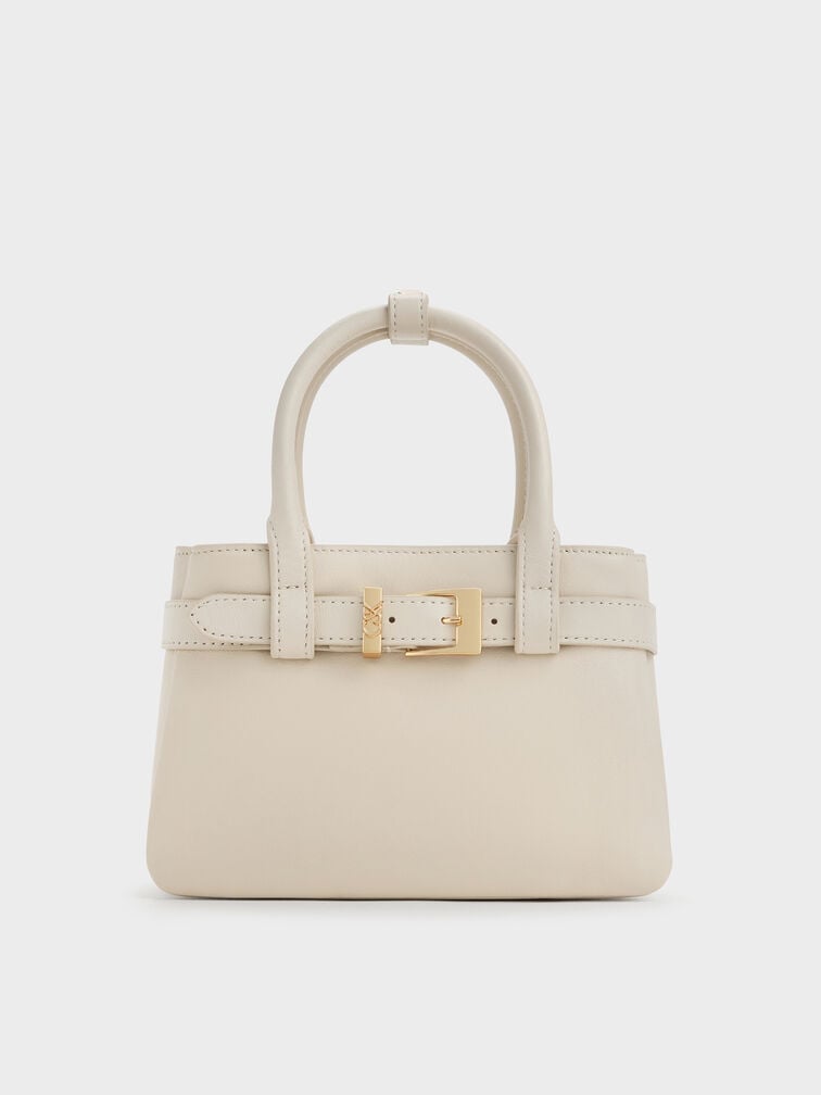 Tas Tote Belted Jody Leather, Chalk, hi-res