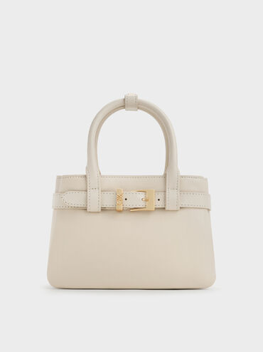 Tas Tote Belted Jody Leather, Chalk, hi-res