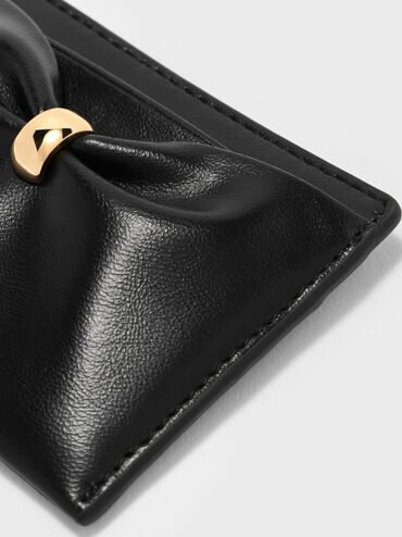 Card Holder Halsey Ruched, Black, hi-res