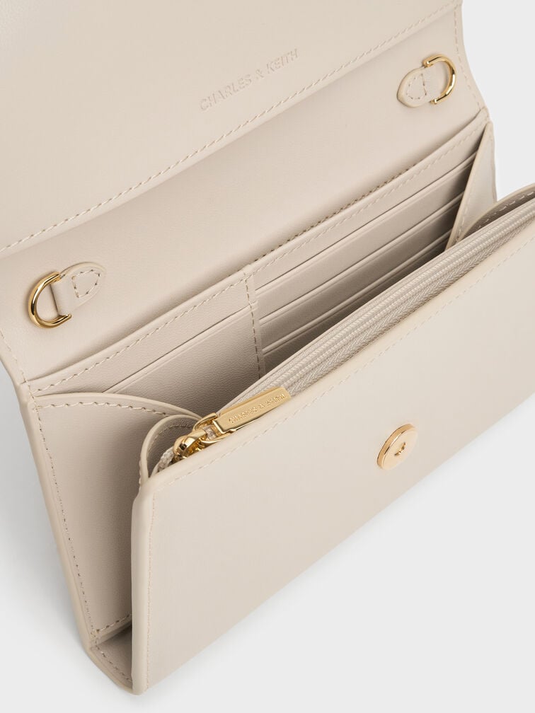 Dompet Panjang Magnetic Front Flap, Ivory, hi-res