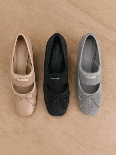 Winona Felt Mary Jane Pumps, Light Grey, hi-res