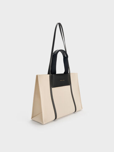 Tote Bag Shalia Canvas, Beige Canvas, hi-res