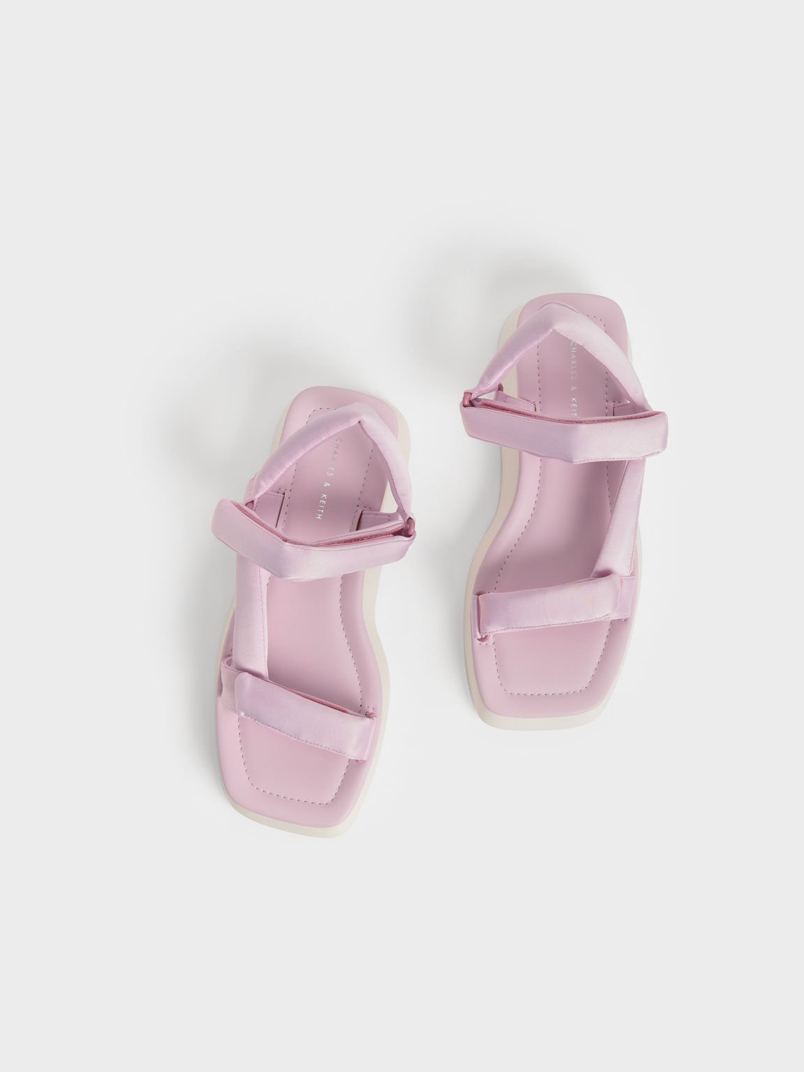 Sandal Flatform Satin Padded Straps, Lilac, hi-res