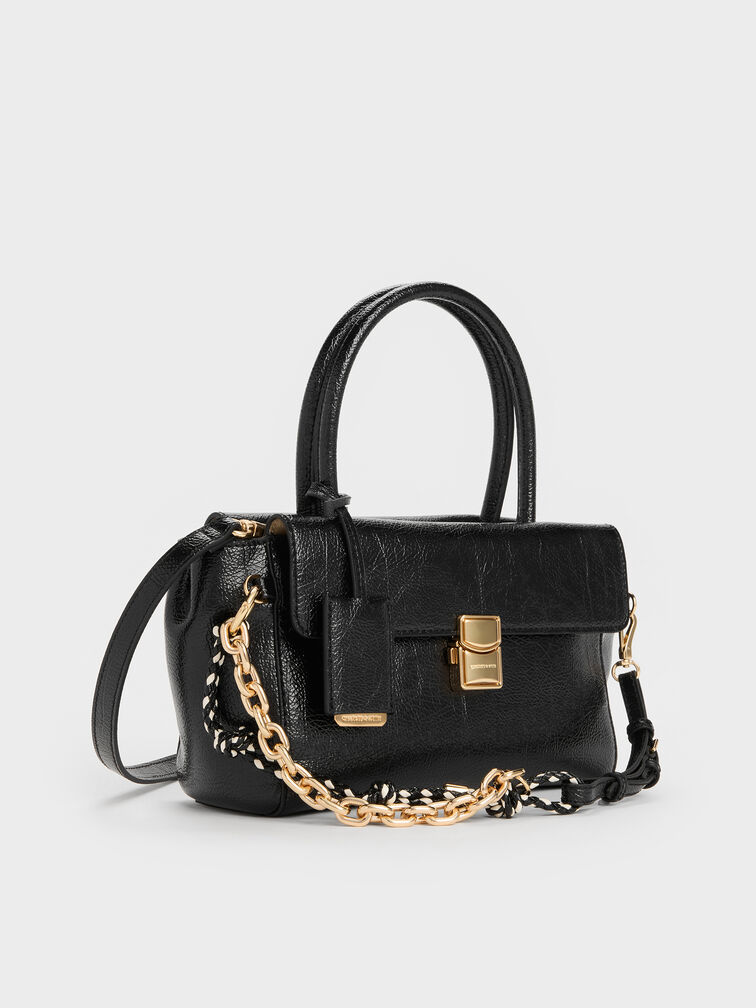 Acelynn Rope-Chain Tote Bag, Black, hi-res