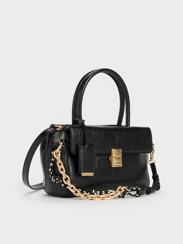 Acelynn Rope-Chain Tote Bag, Black, hi-res