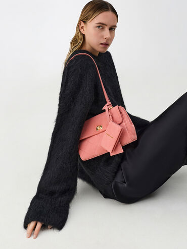 Apfra Quilted Tote Bag, Blush Pink, hi-res