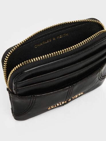 Dompet Kartu Top-Zip Ciara, Black, hi-res