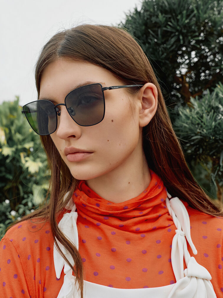 Kacamata Square Crystal Livonia, Jet Black, hi-res