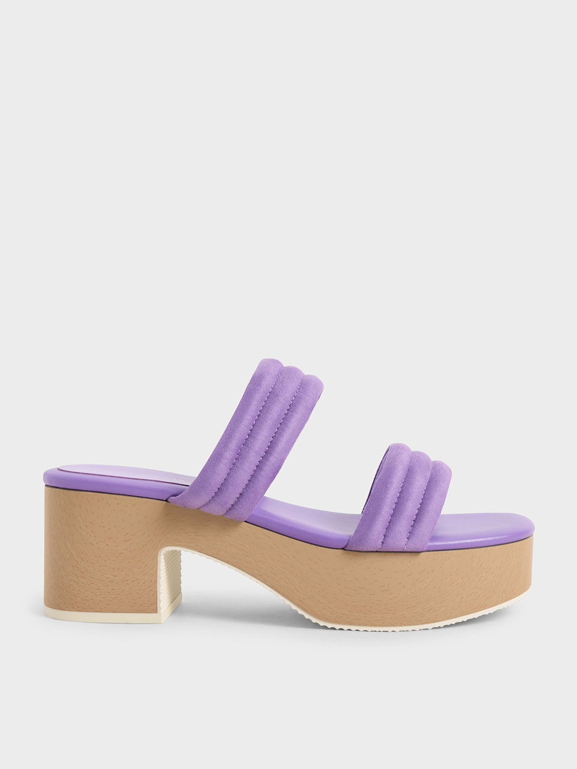 Sandal Platform Textured Strappy, Purple, hi-res