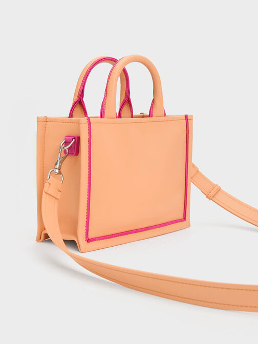 Tas Tote Bag Jump Contrast-Trim Mini, Orange, hi-res