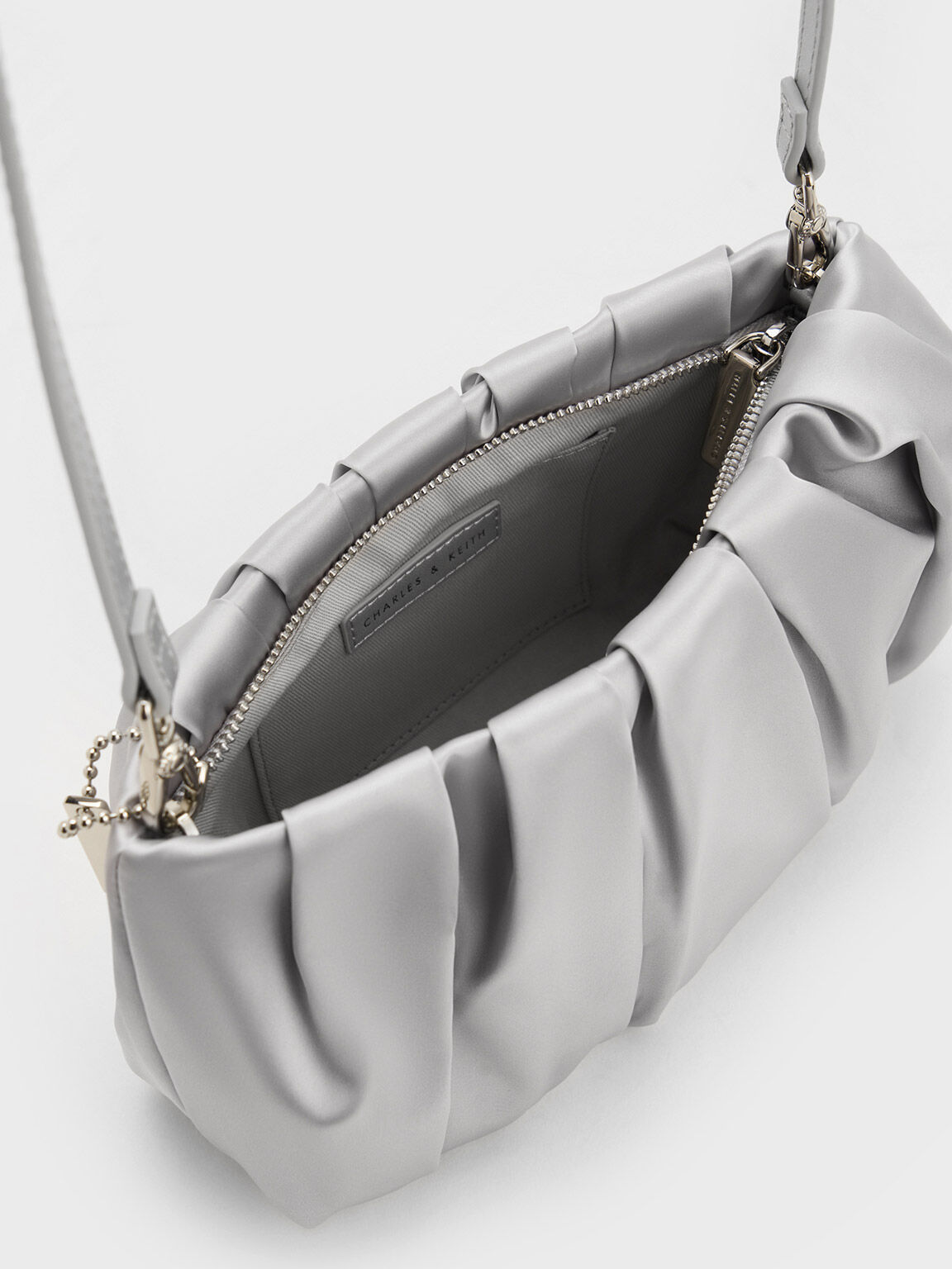 Silver deals satin bag