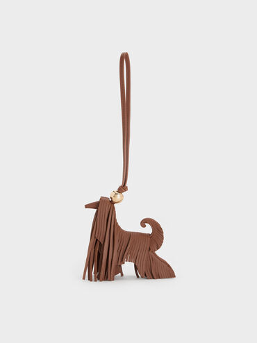 Charm Dog Fringed Leather, Chocolate, hi-res