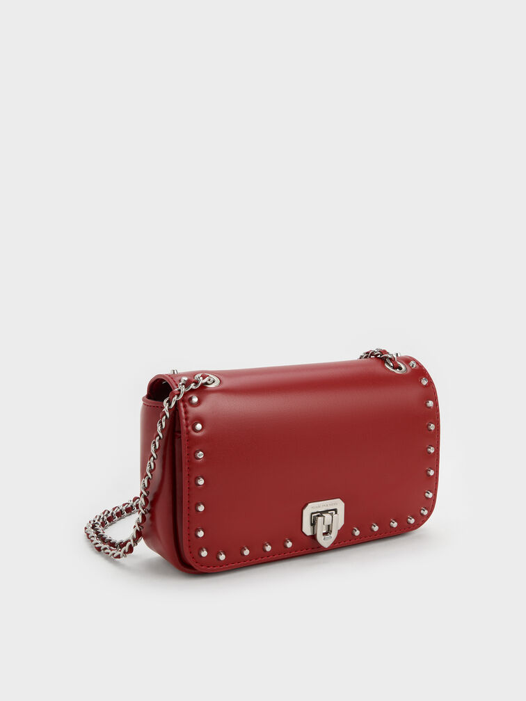 Tas Bahu Studded Arwen, Red, hi-res