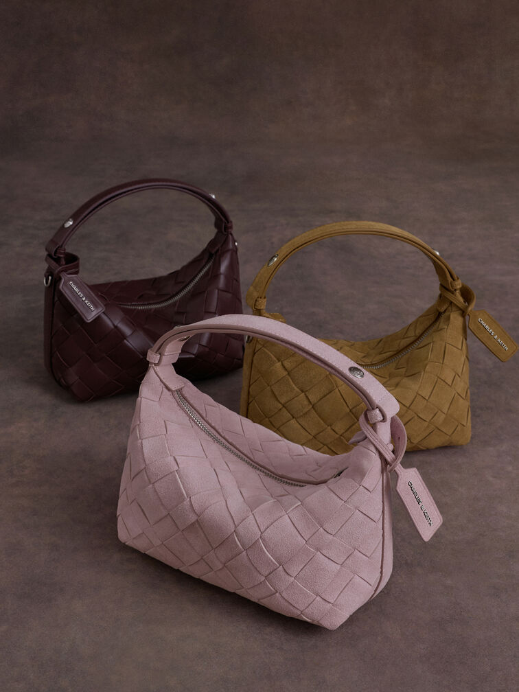 Tas Bahu Woven Ivette, Wineberry Red, hi-res