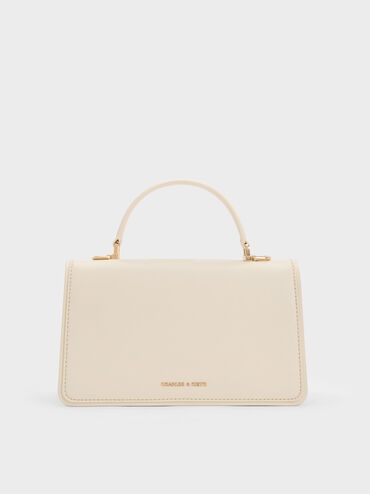 Tas Top Handle Belted Arlet, Cream, hi-res