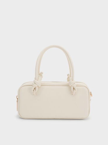 Sammie Knotted-Handle Elongated Bag, Cream, hi-res