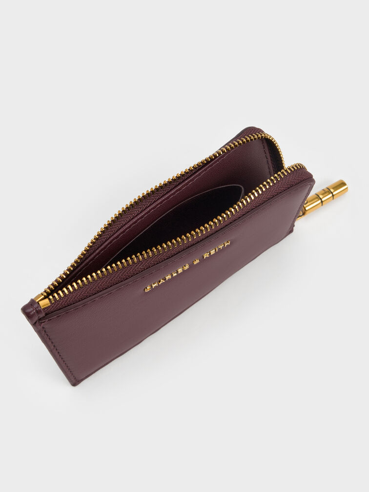 Dompet Card Holder Zip-Arounc Cesia, Wineberry Red, hi-res
