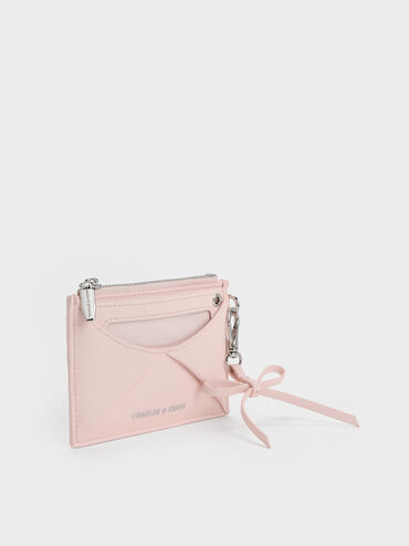Card Holder Panelled Bow Hazel, Soft Pink, hi-res